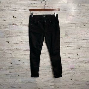 MOTHER The Looker Skinny Denim Jeans A Model Spy Black size 25
